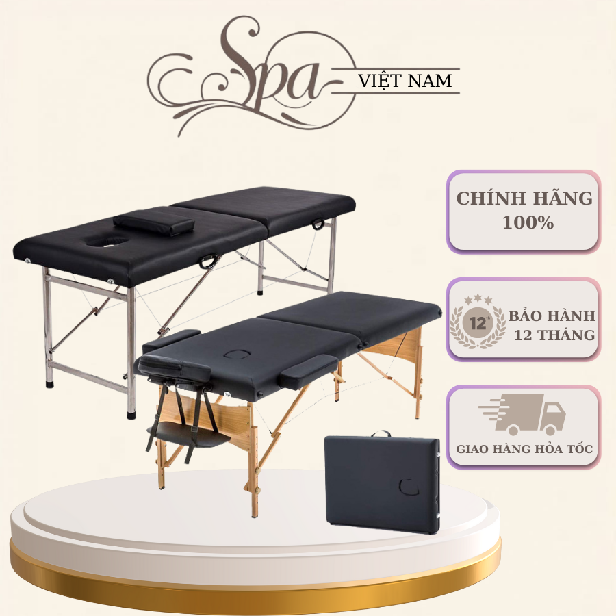 Giường Gấp Gọn Phun Xăm | Giường Vali  Chân Inox | Giường Vali Chân Gỗ Full Phụ Kiện