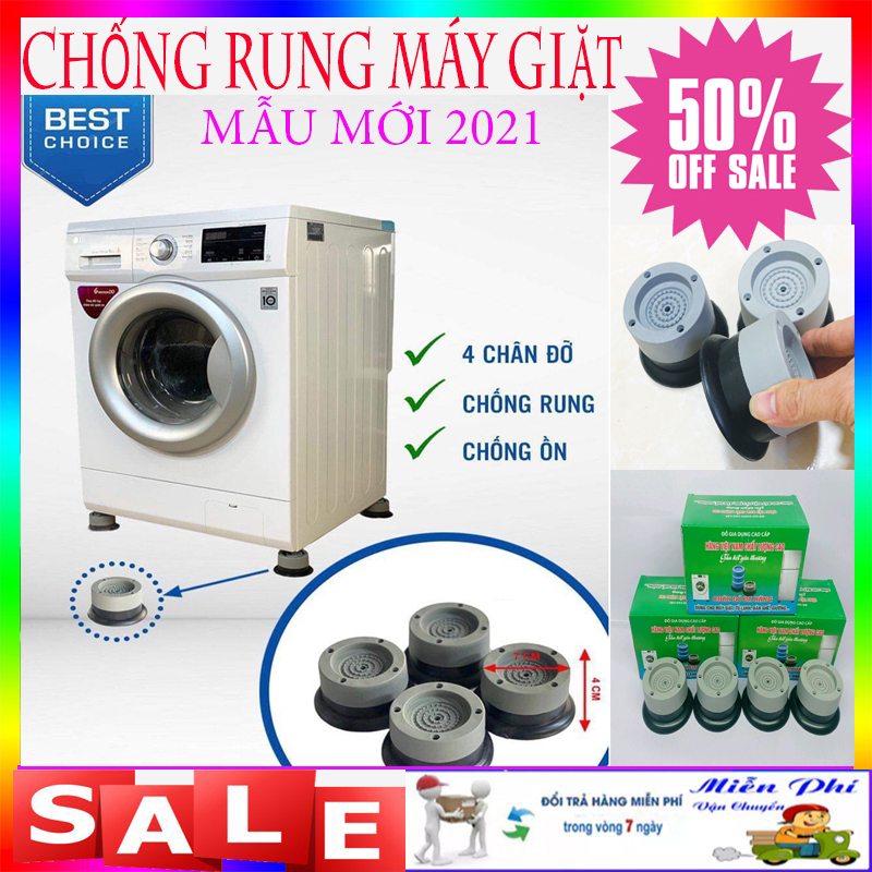 [ MẪU MỚI 2021 ] Bộ 4 miếng đệm cao su chống rung cho máy giặt - Chống rung máy giặt - Đế chống rung máy giặt, Kệ chống rung máy giặt giảm tiếng ồn hiệu quả, cho máy giặt, bàn ghế - Center shop