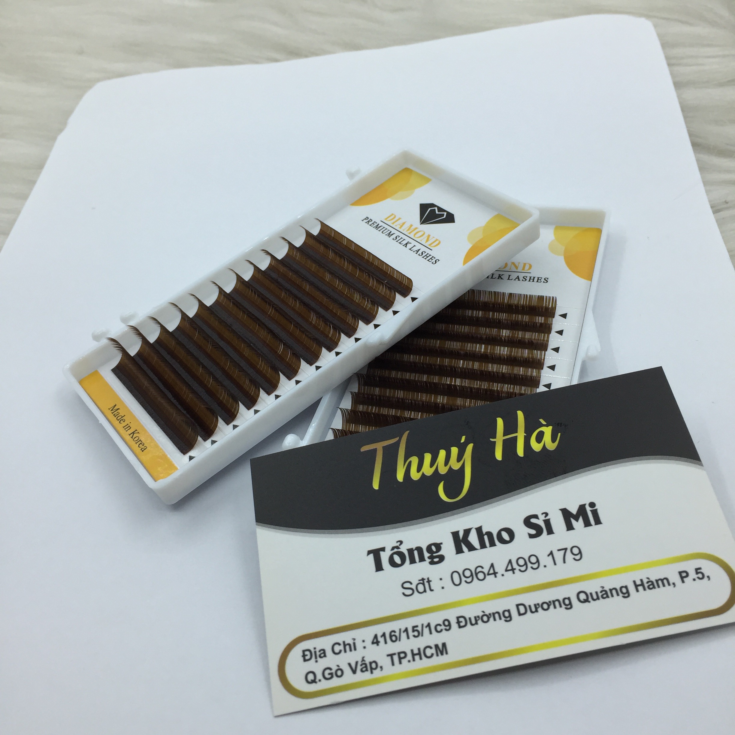 Mi nâu mix size_8-14mm _dụng cụ nối mi_thúy hà