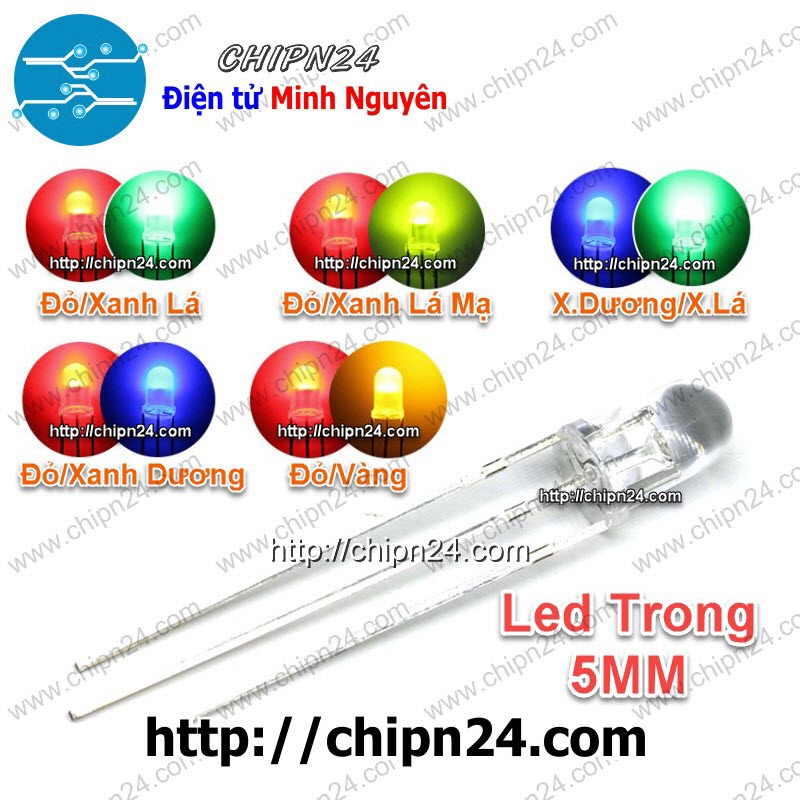 Led 2 màu 3 chân 5mm trong -
