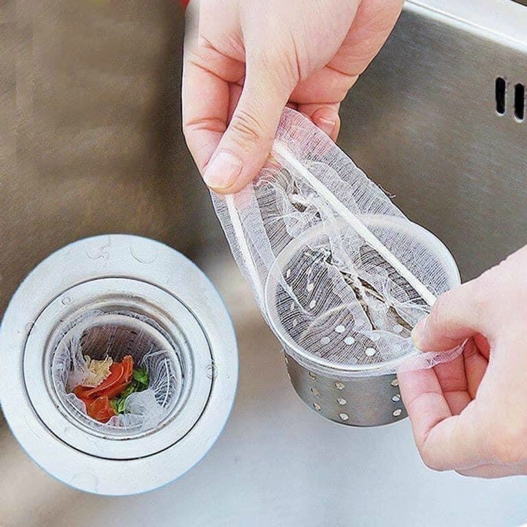 Combo 100 túi lọc rác - Lọc thức ăn thừa thông minh cho bồn rửa chén bát