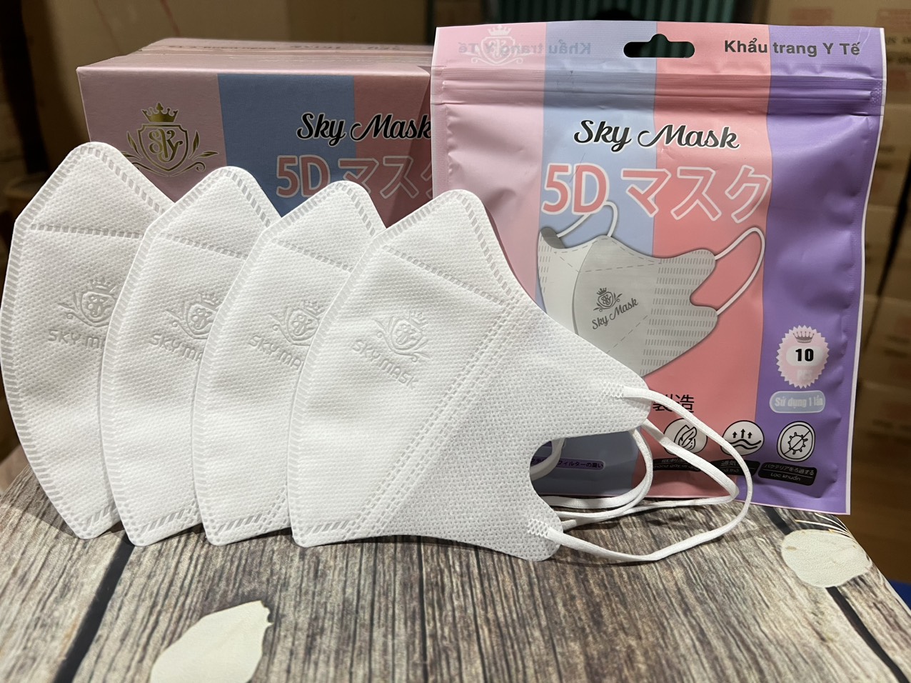Thùng 100 cái khẩu trang y tế 5d mask sky chính hãng