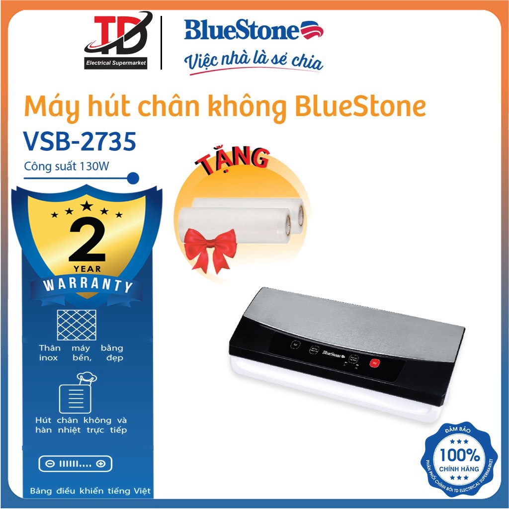  Máy hút chân không BlueStone VSB-2735 Bảo Quản Thực Phẩm Bảo hành chính hãng 2 năm 