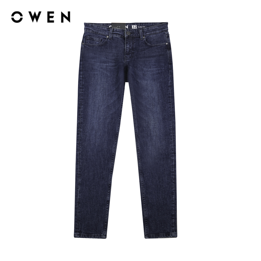 OWEN - Quần jeans Slim Fit QJS231882 màu Xanh chất liệu Cotton - Spandex