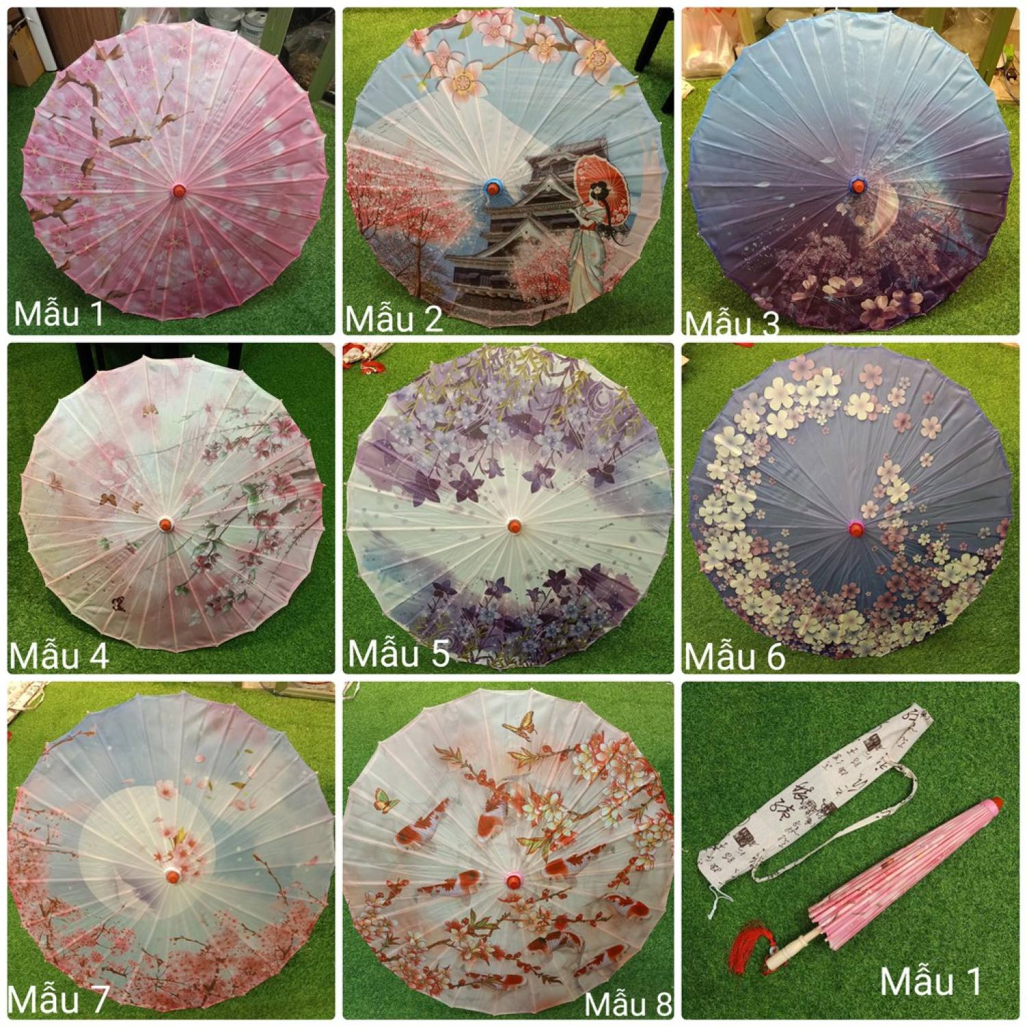 Ô dù cổ trang trυng quốc phong cách cổ điển dù lụa trυng quốc trang trí dù lụa nhật bản - tặng kèm túi ô