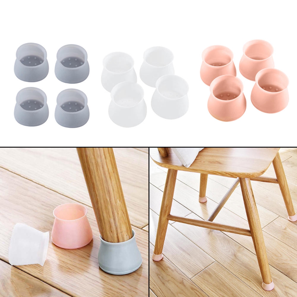 Set 4 Miếng Bọc Chân Bàn Chân Ghế An Toàn Vỏ bọc chân bàn ghế silicon dày hình tròn, miếng silicon dày GD75