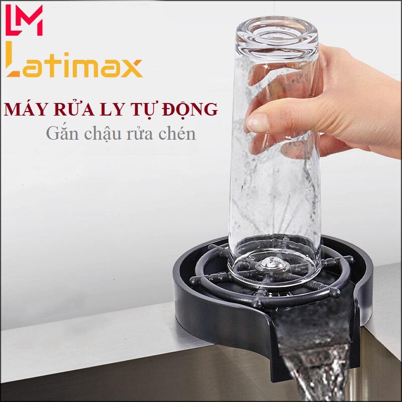 Máy rửa cốc ly tự động, phun rửa chai lọ áp suất cao gắn chậu rửa tiện dụng cho nhà bếp