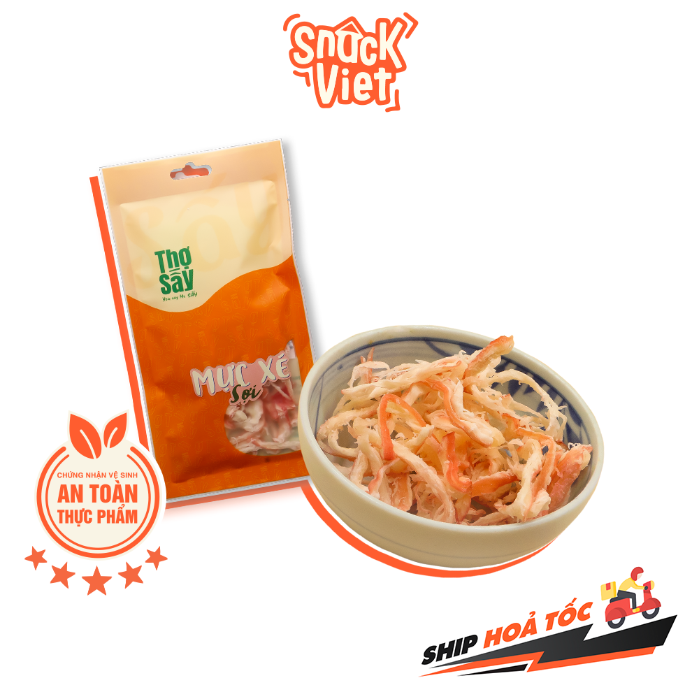 Mực xé sợi thợ sấy - túi 35g đồ ăn vặt sài gòn cực ngon, cực rẻ