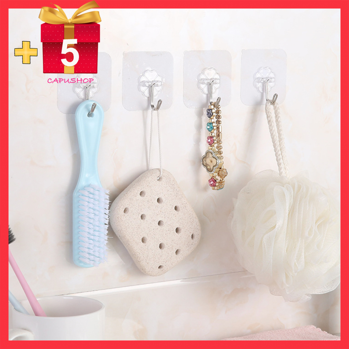 Combo 10 Móc dán tường siêu dính chịu lực thần thánh