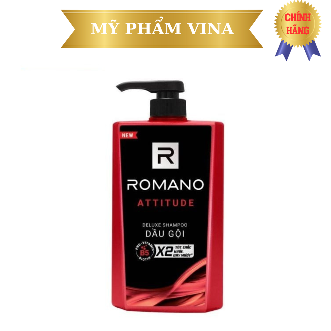 Dầu gội cao cấp Romano Attitude lịch lãm nam tính tóc chắc khỏe hương nước hoa 650ml