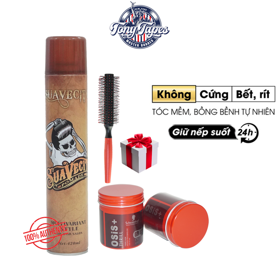 Combo sáp vuốt tóc nam & nữ Osis + Gôm xịt tóc | Wax vuốt tóc cao cấp SIÊU GIỮ NẾP sap vuot toc & gel vuot toc SEED