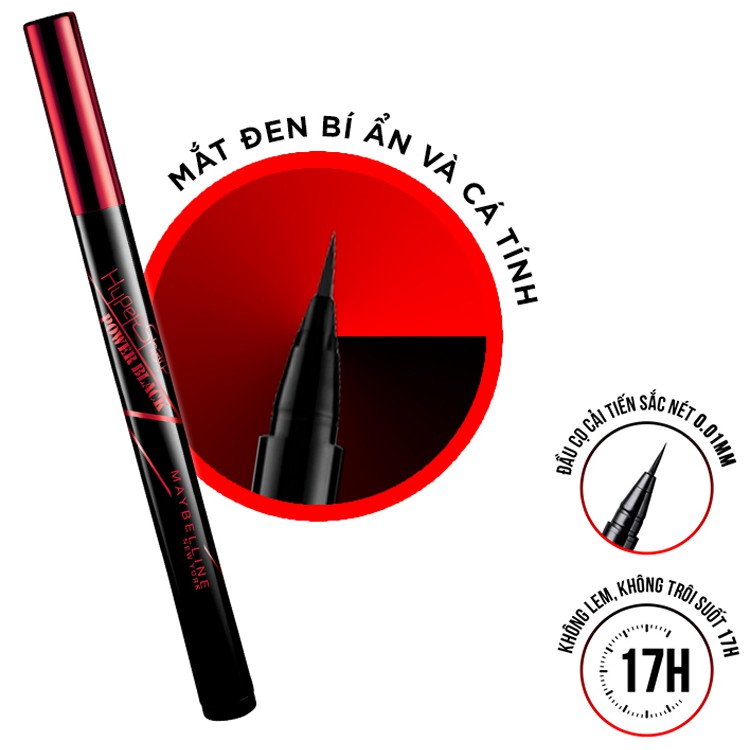 Kẻ Mắt Nước Maybelline Hyper Sharp Power - Đen
