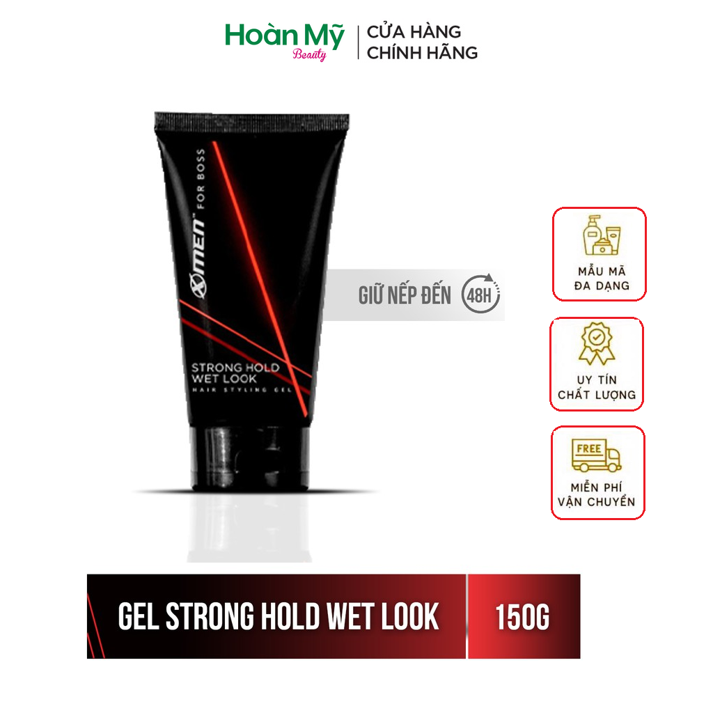 Gel vuốt tóc cho nam X-men For Boss Strong Hold Wet Look 150gr - Cứng tóc