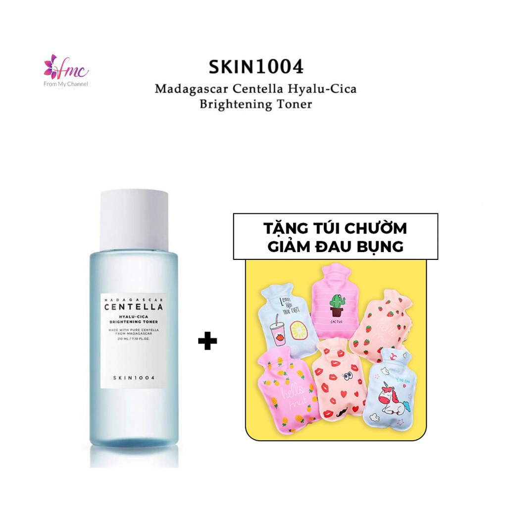 [MUA 1 TẶNG 1] Toner cấp ẩm, sáng da, ngừa mụn Skin1004 Madagascar Centella Hyalu-Cica Brightening Toner 210ml + Tặng 1 túi chườm giảm đau bụng