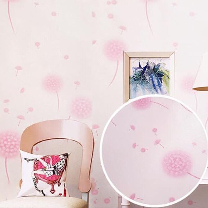 Combo 10M  giấy decal dán tường mẫu hoa bồ công anh hồng khổ 45cm
