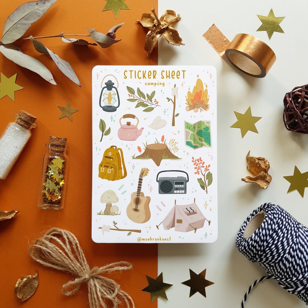 Sticker Sheet CAMPING ⭐ Chuyên dán sổ Bullet Journal Stickers, Sticker Du Lịch - Sticker Làm Sổ