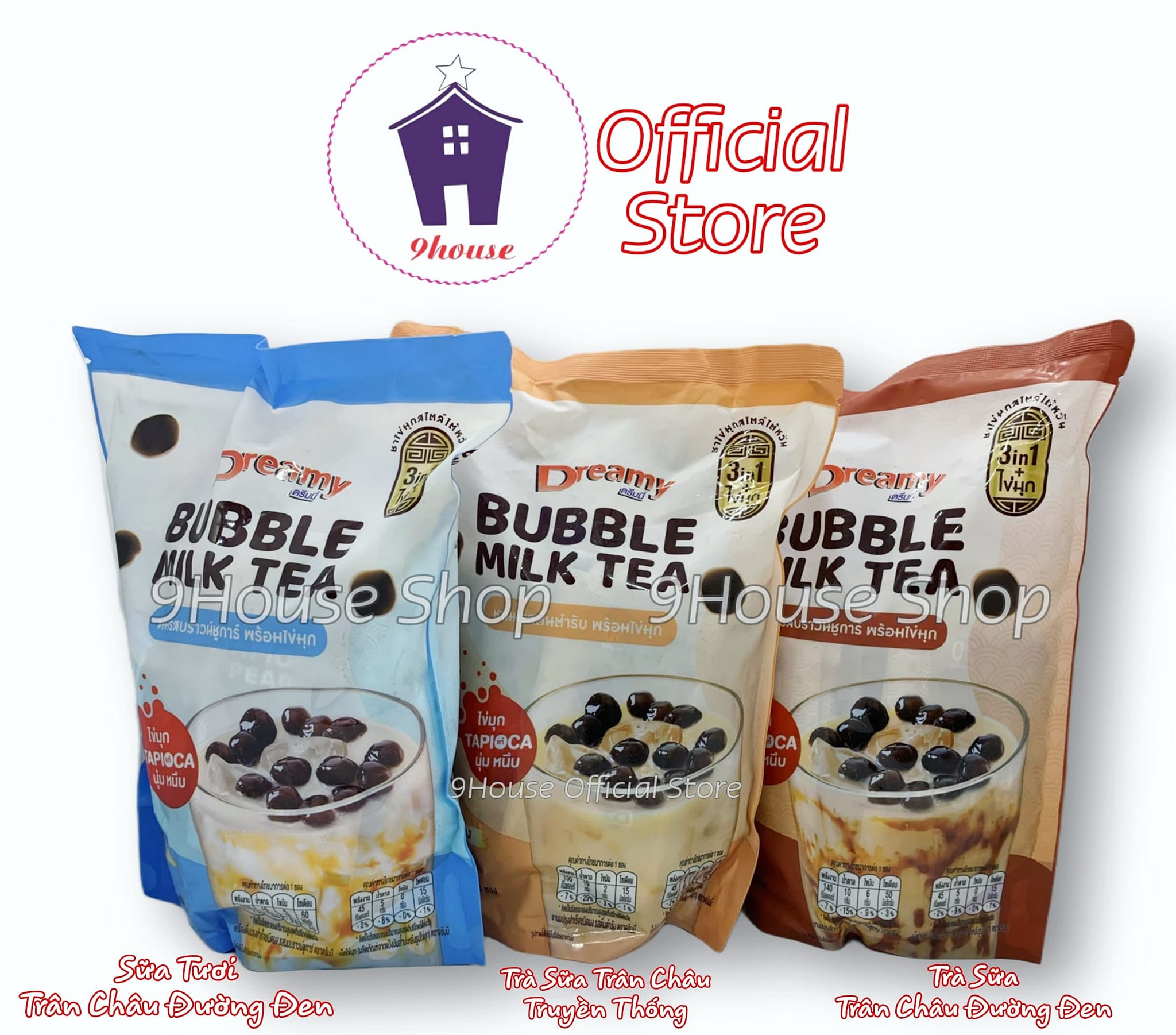 01 gói trà sữa trân châu dreamy bubble milk tea thái lan 360gram