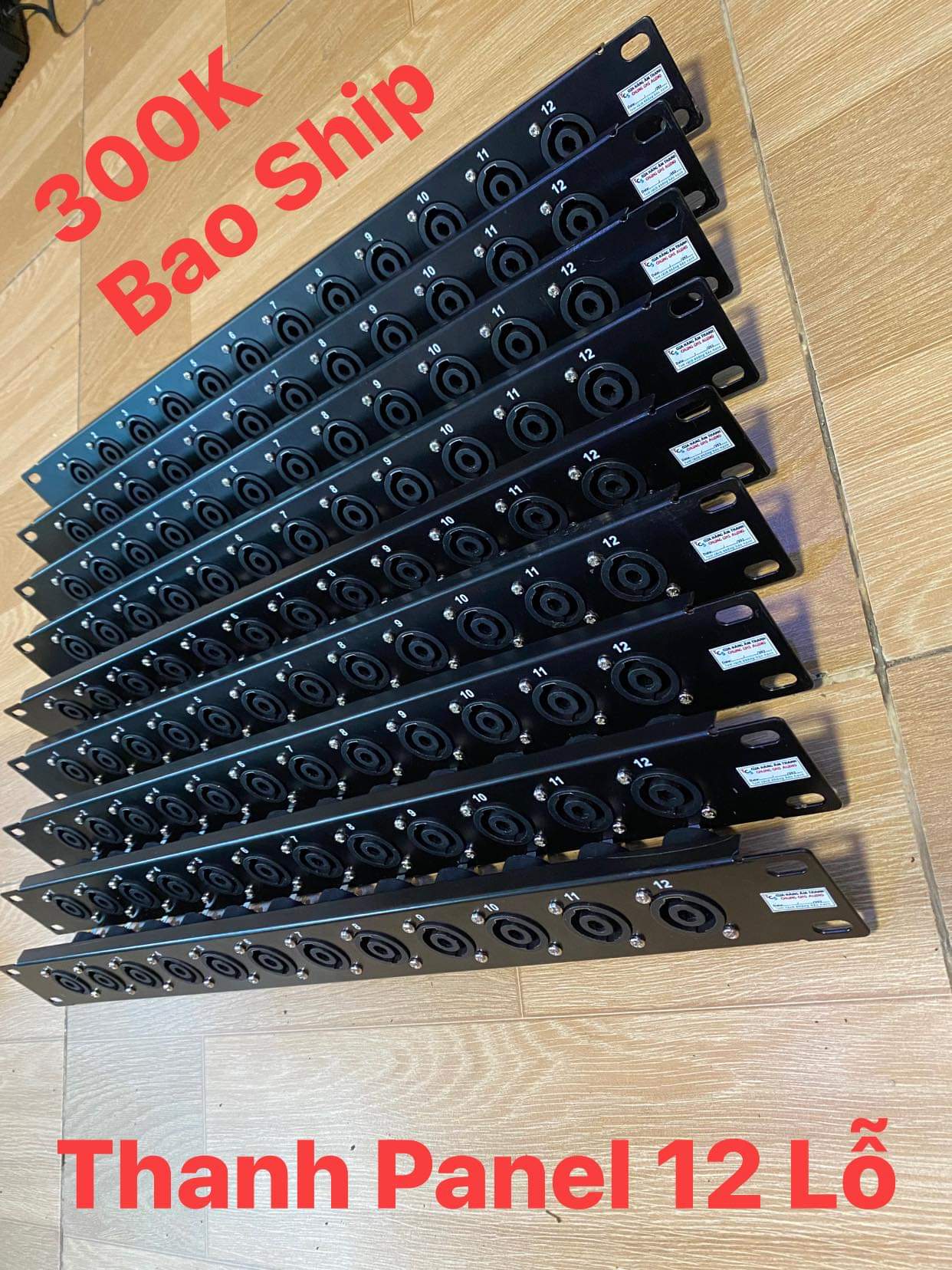 Thanh Panel Bắt Jack Loa, Jack tín hiệu, Jack Nguồn .Thanh 12 lỗ có jack
