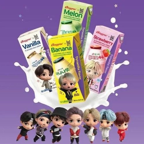 Sữa BINGGRAE vị chuối- dâu-dưa lưới - vani của Hàn Quốc thùng 24 hộp