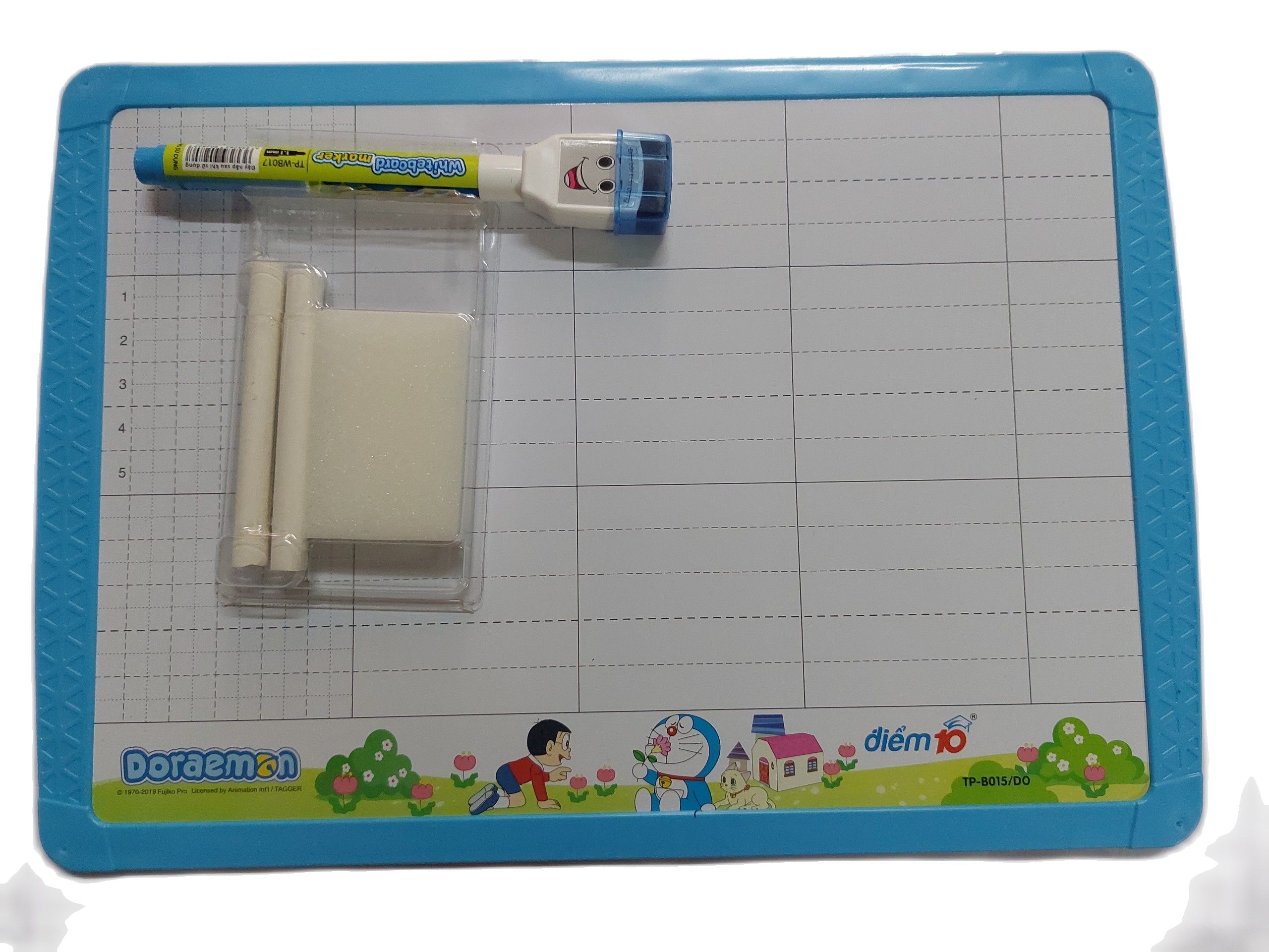 Bảng 2 mặt Học sinh cho Bé - 1 mặt viết bút lông 1 mặt viết phấn -  Điểm 10 Thiên Long - kèm 1 bút lông 1 bông lau 2 viên phấn(màu ngẫu nhiên) - Bảng bộ học sinh