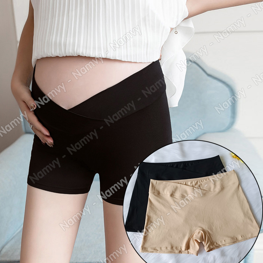Quần mặc váy bầu cạp chéo cotton mịn mát