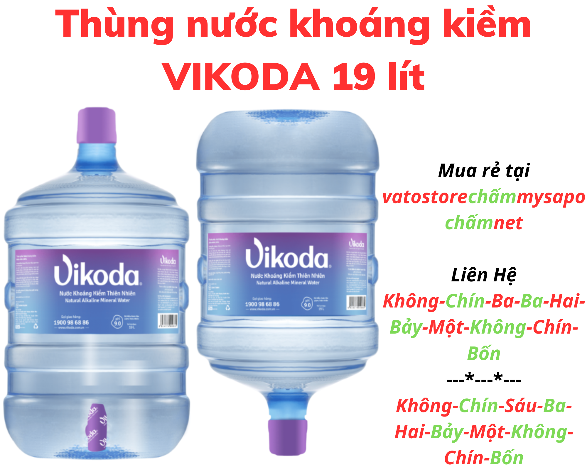 Nước khoáng kiềm VIKODA bình 19L