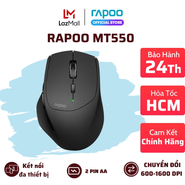 Chuột không dây rapoo mt550 đa kết nối | bảo hành 24 tháng | mimax mall | hỏa tốc 4h
