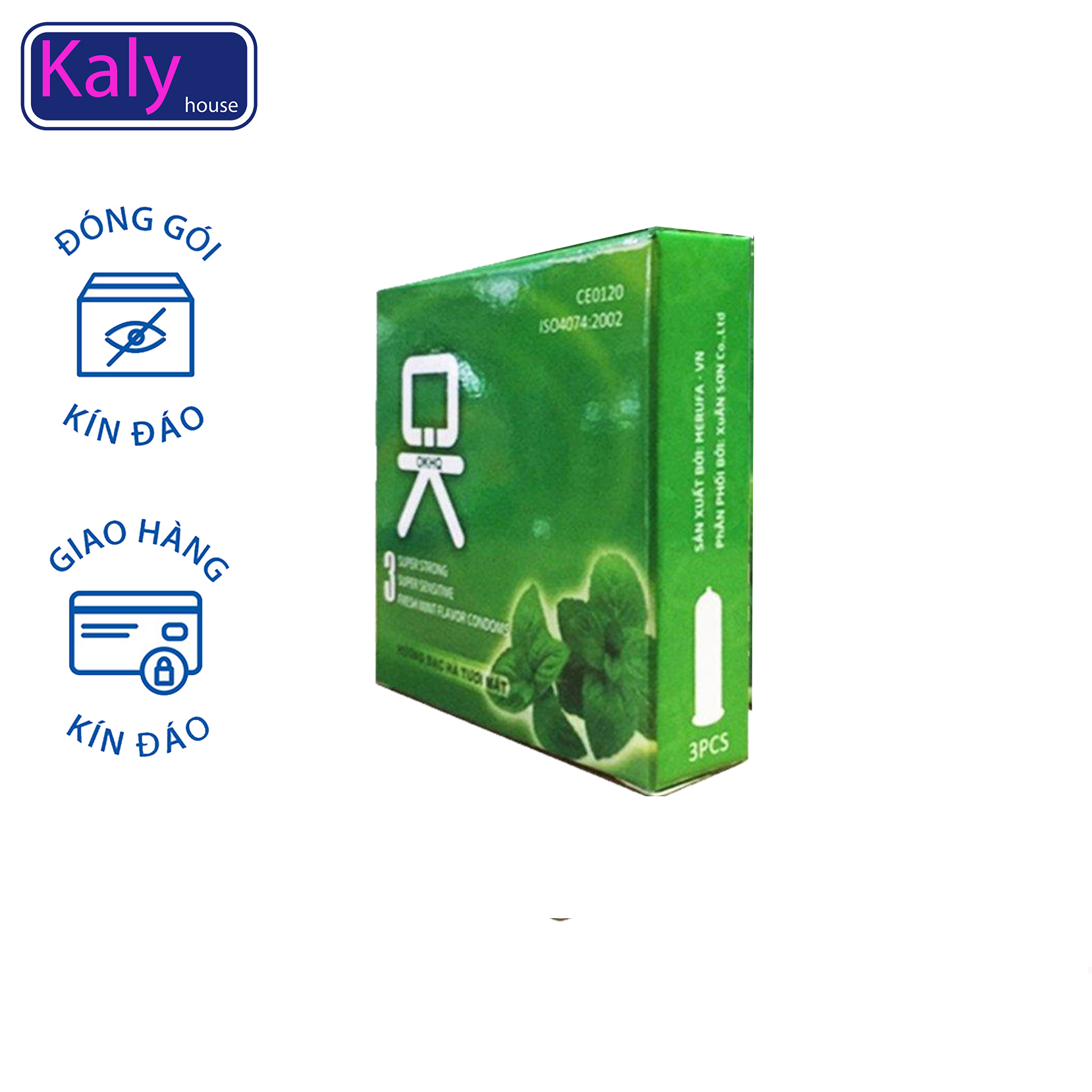 Bao cao su OKHQ mát lạnh cho cảm giác thăng hoa hộp nhỏ 3 bao