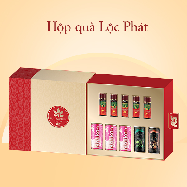 Hộp quà lộc phát - sâm ngọc linh kon tum k5