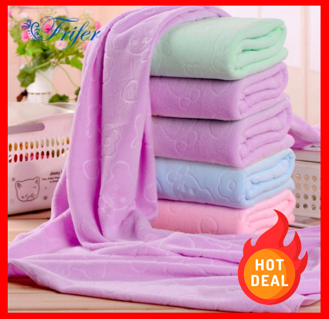 Khăn Tắm Xuất Nhật Họa Tiết Gấu In Chìm Khổ Lớn 1m4 x 70cm