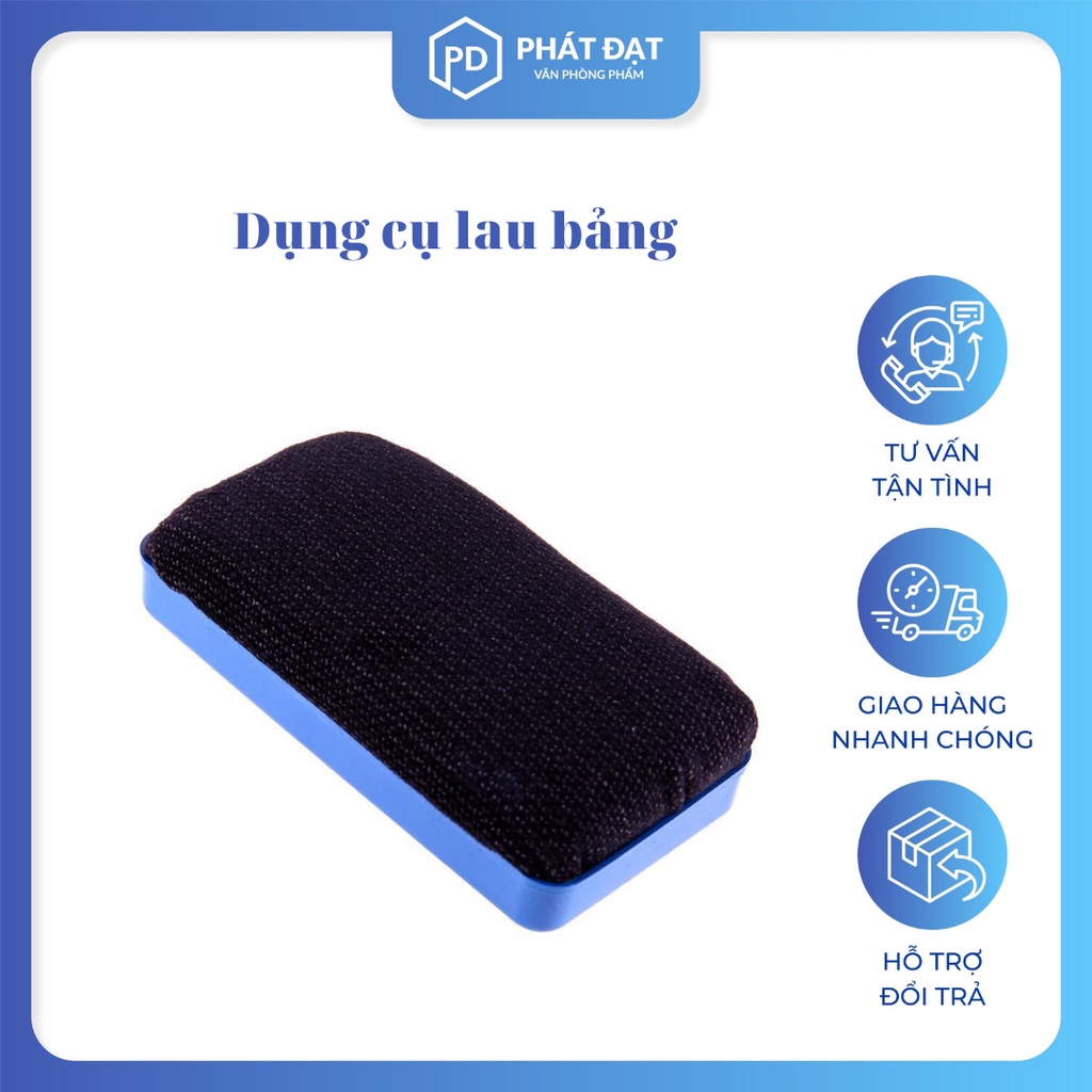 Dụng cụ lau bảng trắng có tay cầm dùng lau bảng mica trắng, bông lau mịn sạch - văn phòng phẩm thành phát