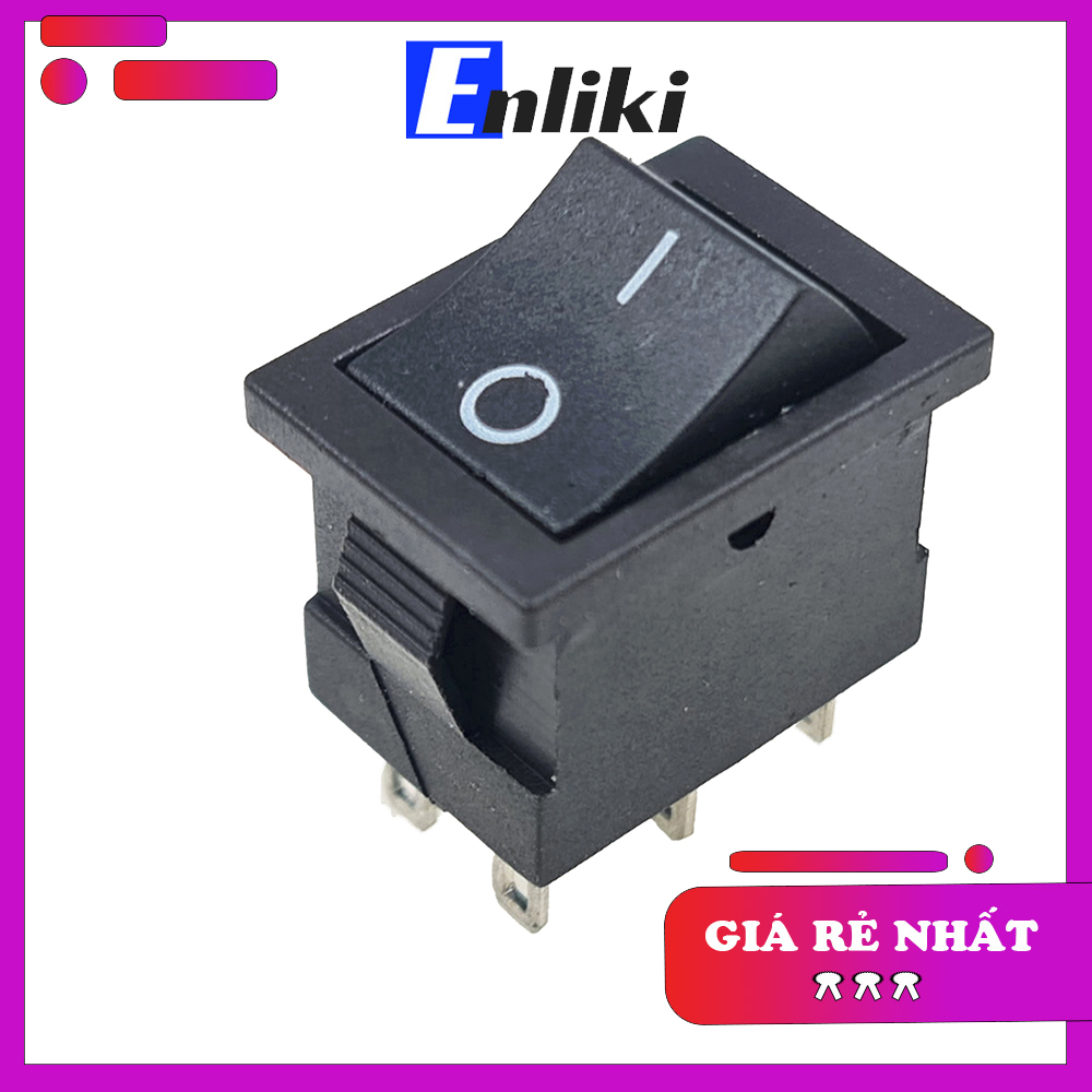 Công tắc 6 chân 6a 250v 21x15mm đen
