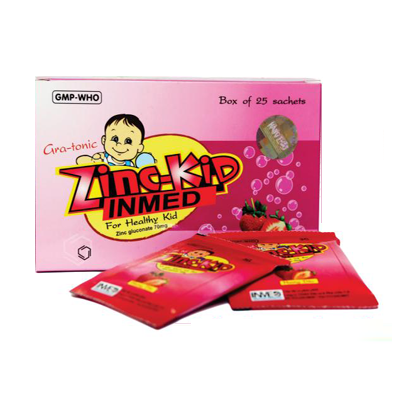 Cốm bổ zinc-kid hương dâu bổ sung kẽm cho bé- hộp 25 gói x 3g