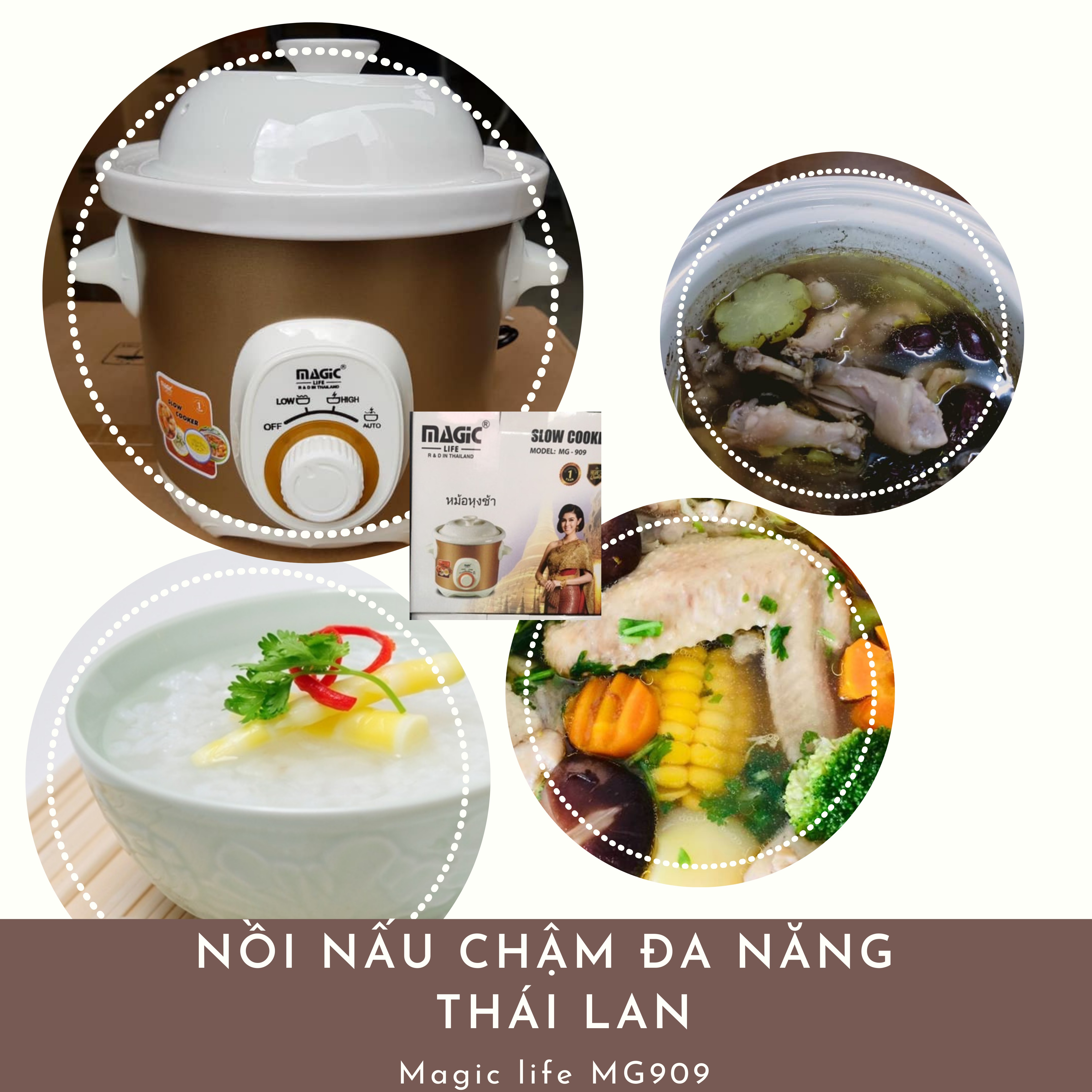 Nồi nấu chậm đa năng Magiclife MG-909- Hàng chính hãng