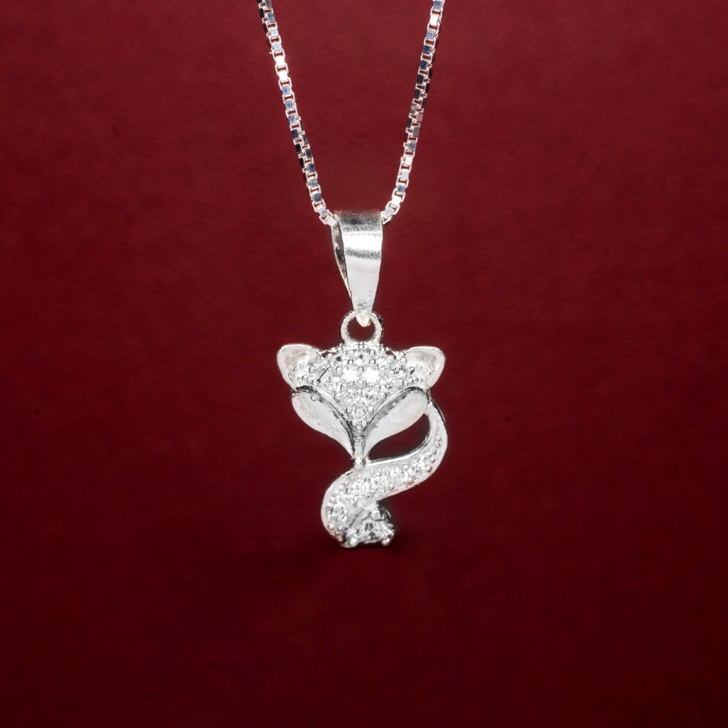 Kl0252 dây chuyền bạc nữ kylan silver hồ ly kim cương nhân tạo