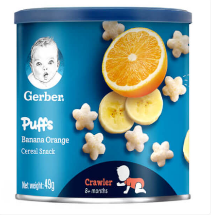 Bánh Ăn Dặm Gerber Puffs hình sao 49g dành cho trẻ từ 8 tháng tuổi trở lên