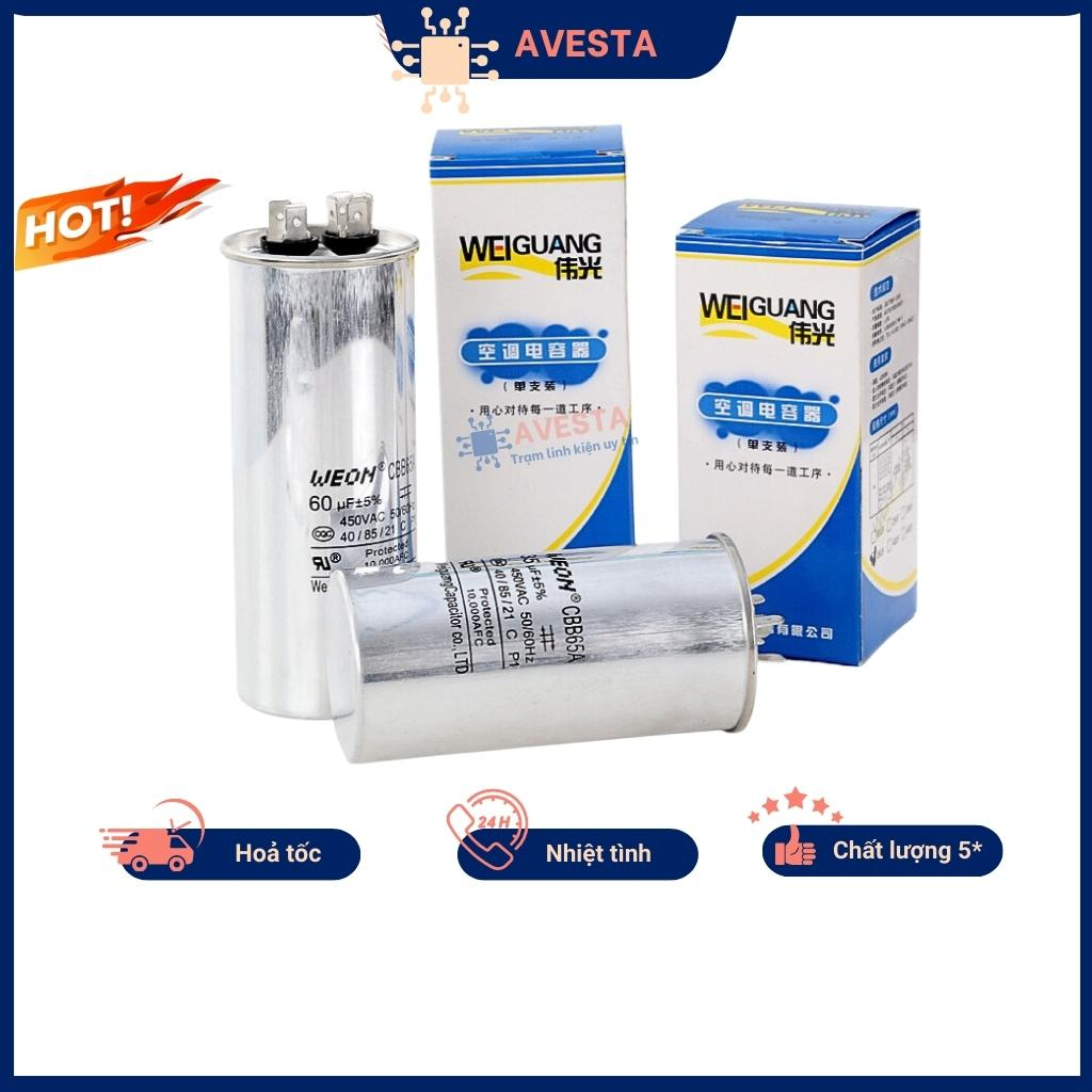 Tụ điều hòa 20uF 25uF 30uF 35uF 40uF 45uF 50uF 450V chất lượng cao Avesta