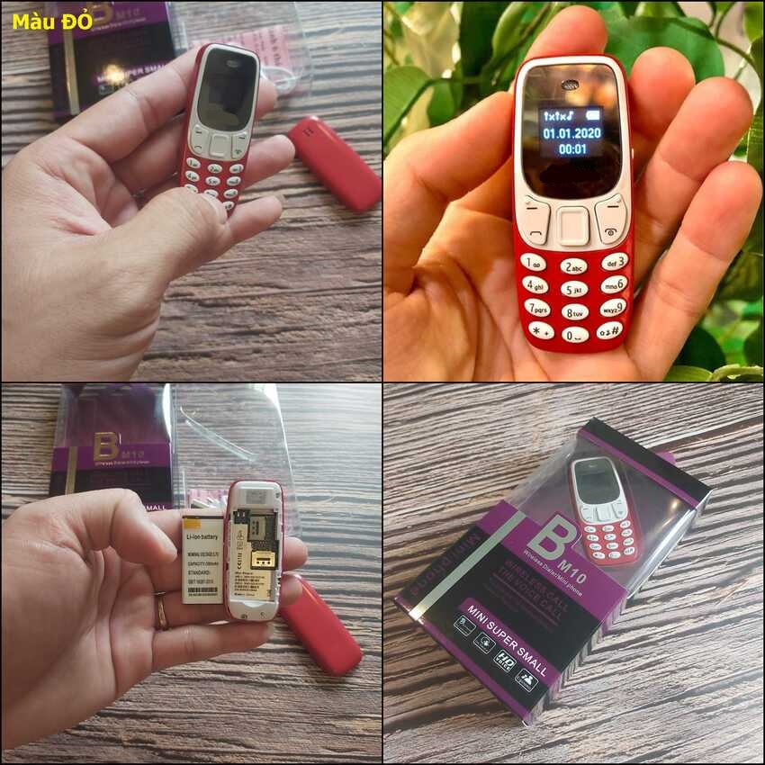 Điện Thoại Siêu Nhỏ Gọn 3310 màu Đỏ Lucky – Điện Thoại Mini 3310 Siêu Nhỏ Gọn 2 sim 2 sóng âm thanh cực to - Điện Thoại Pin Trâu