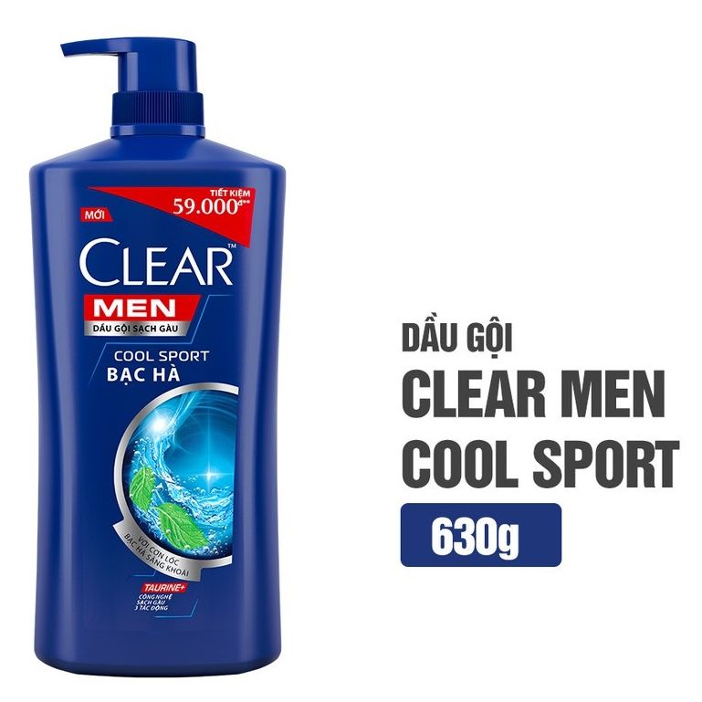 [HCM]Dầu gội sạch gàu Clear Men Cool Sport bạc hà 631ml