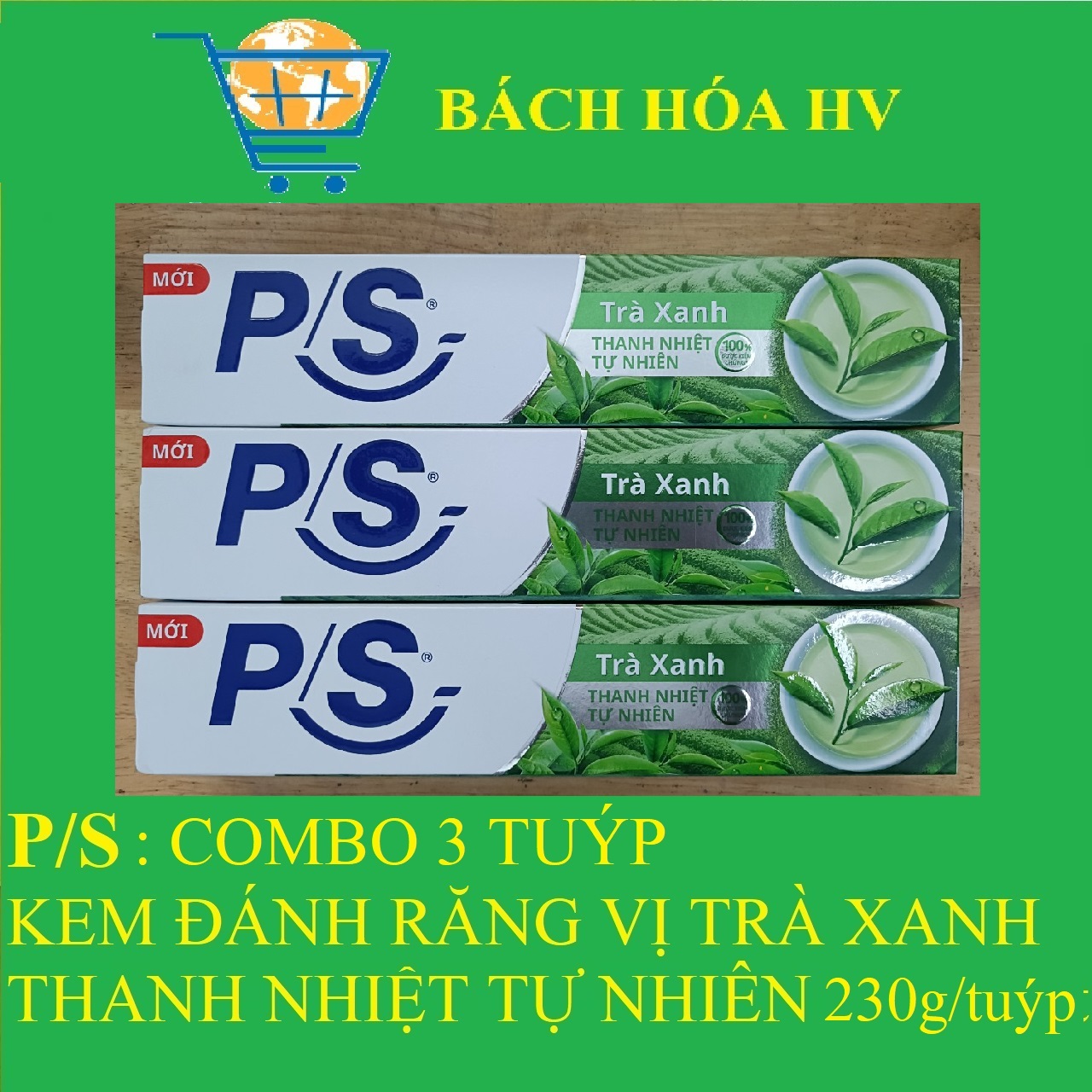 Combo 3 cây Kem Đánh Răng P/S Trà Xanh 230G - BACH HOA HV