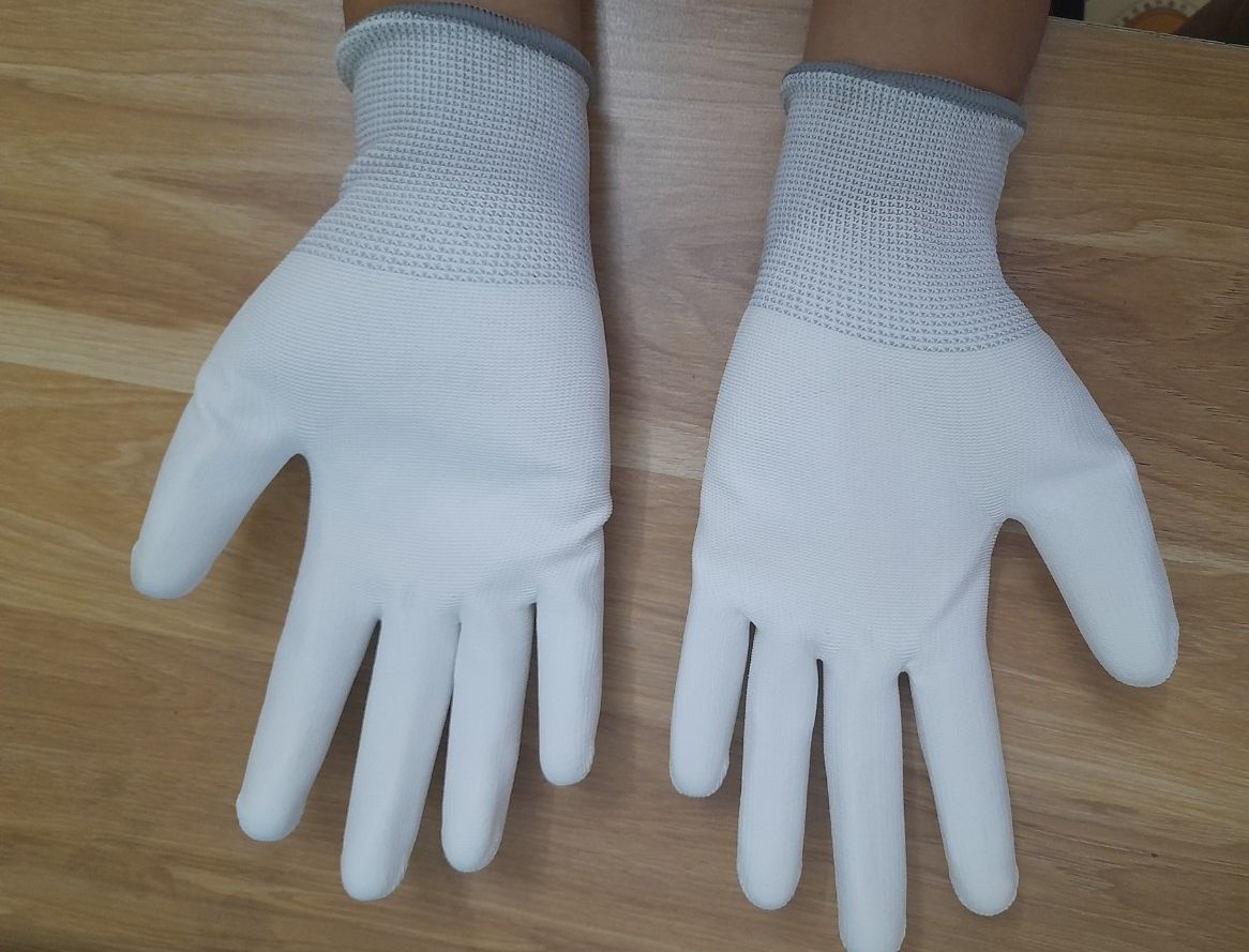 10 Đôi Găng Tay Phủ PU Bàn Trắng (màu trắng)