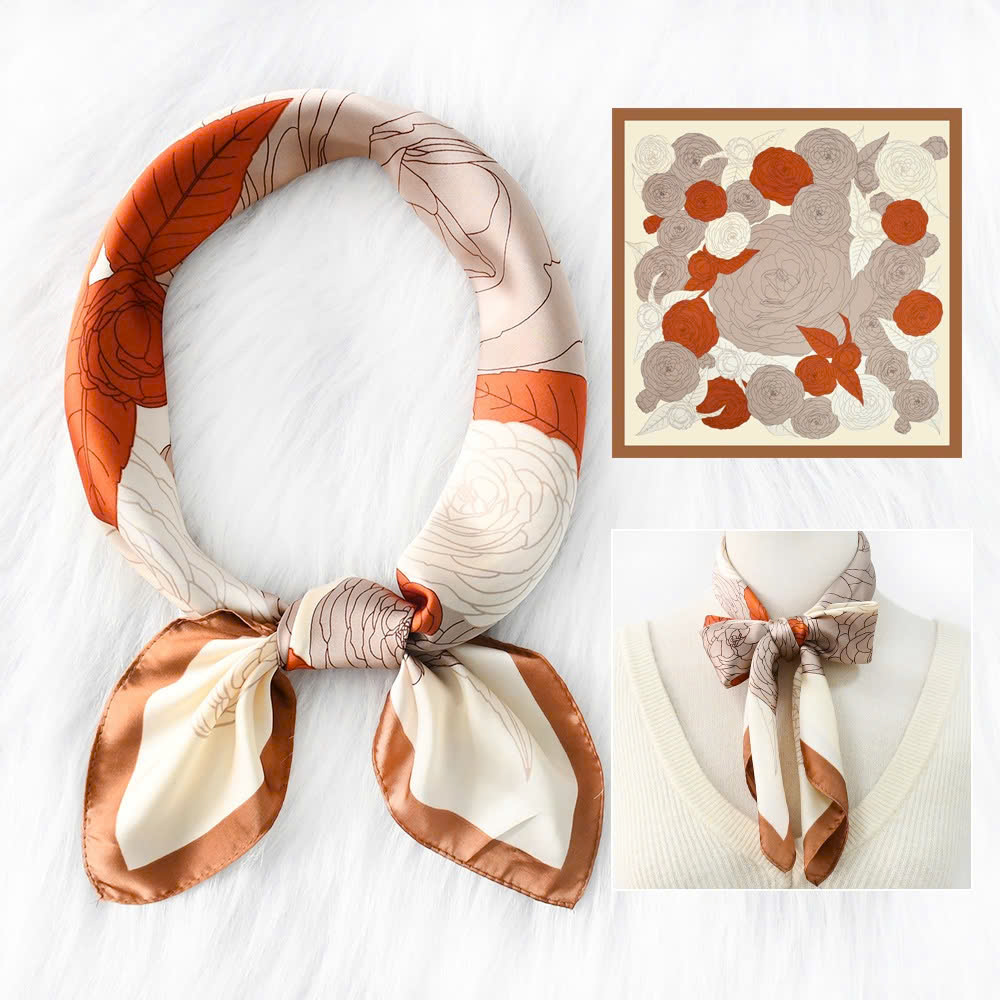[70x70cm] Khăn lụa Bandana vuông choàng cổ trùm đầu đi biển buộc tóc - 9