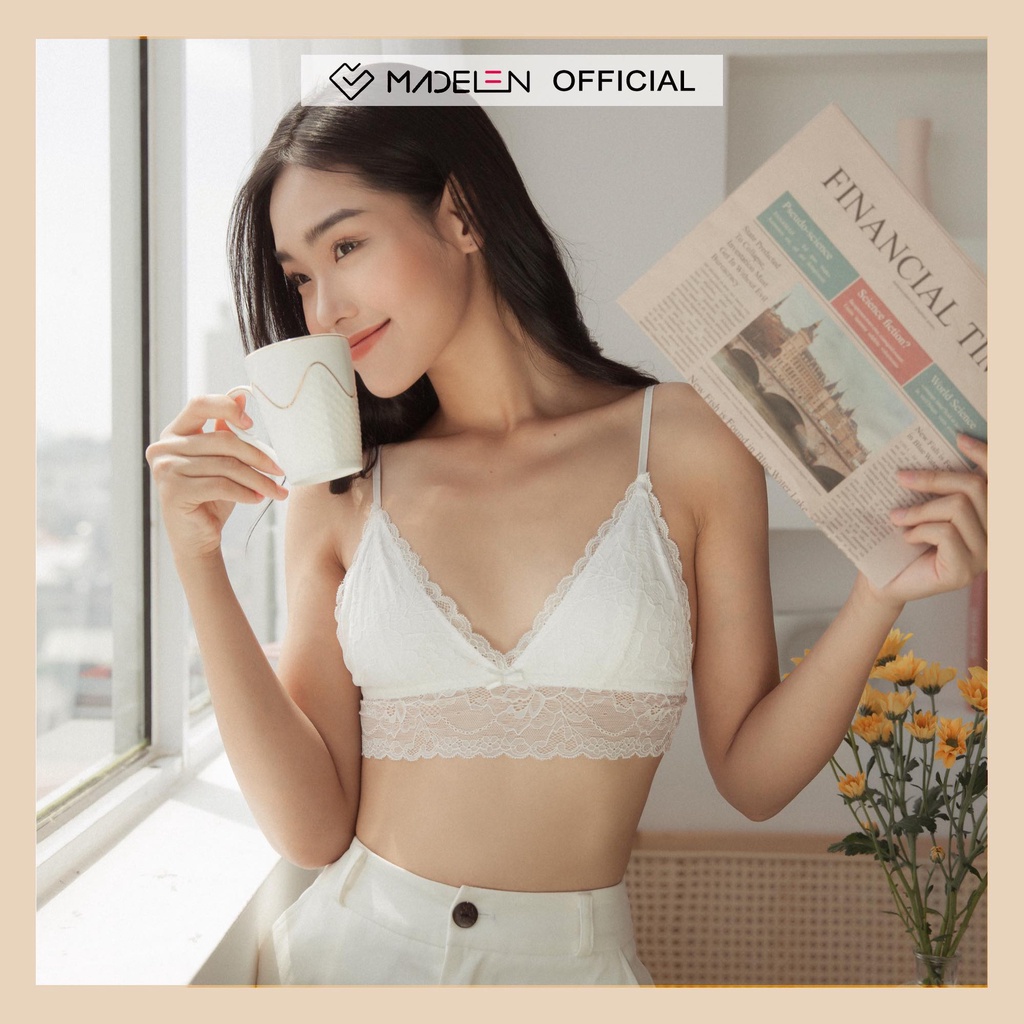 Lace bralette MADELEN màu ren trắng