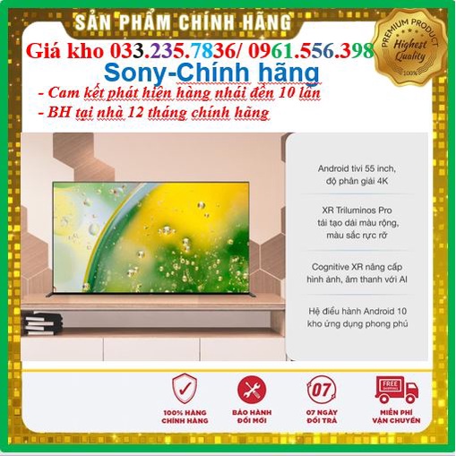 Tivi Sony 55 Inch KD-55X9000H 4K UHD &lt; Chính hãng BH:24 tháng tại nhà toàn quốc &gt;