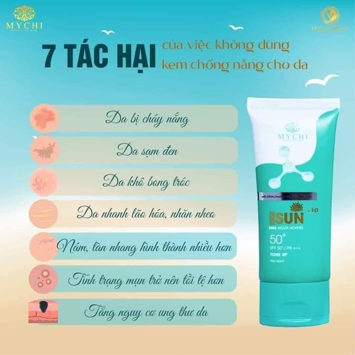 Kem chống nắng Mychi nâng tông 50g siêu mỏng nhẹ tênh tặng kèm sữa rửa mặt CAM KẾT CHÍNH HÃNG
