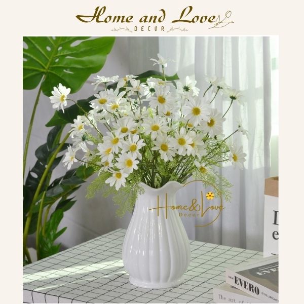 Hoa Cúc Họa Mi - 1 cành 5 bông - Hoa giả giống thật - Decor trang trí, phụ kiện chụp ảnh