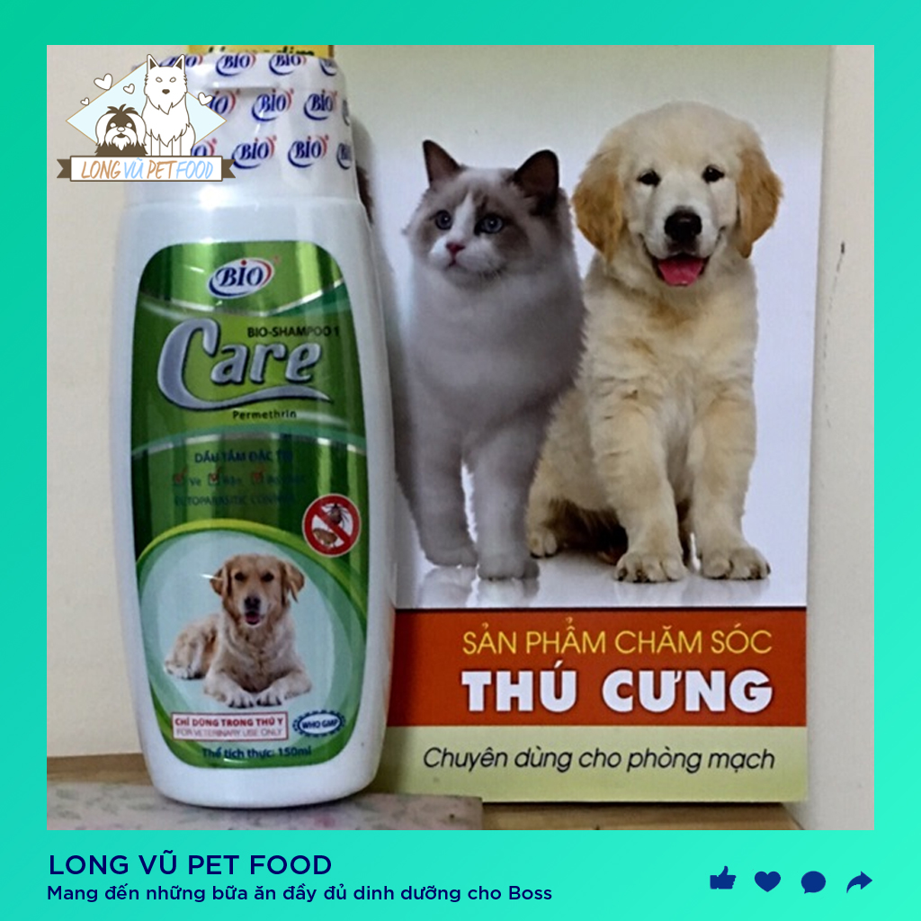 Sữa Tắm Đặc Trị Ve Rận Bọ Chét Cho Chó Mèo bio Care 150ml - Long Vũ Pet Food
