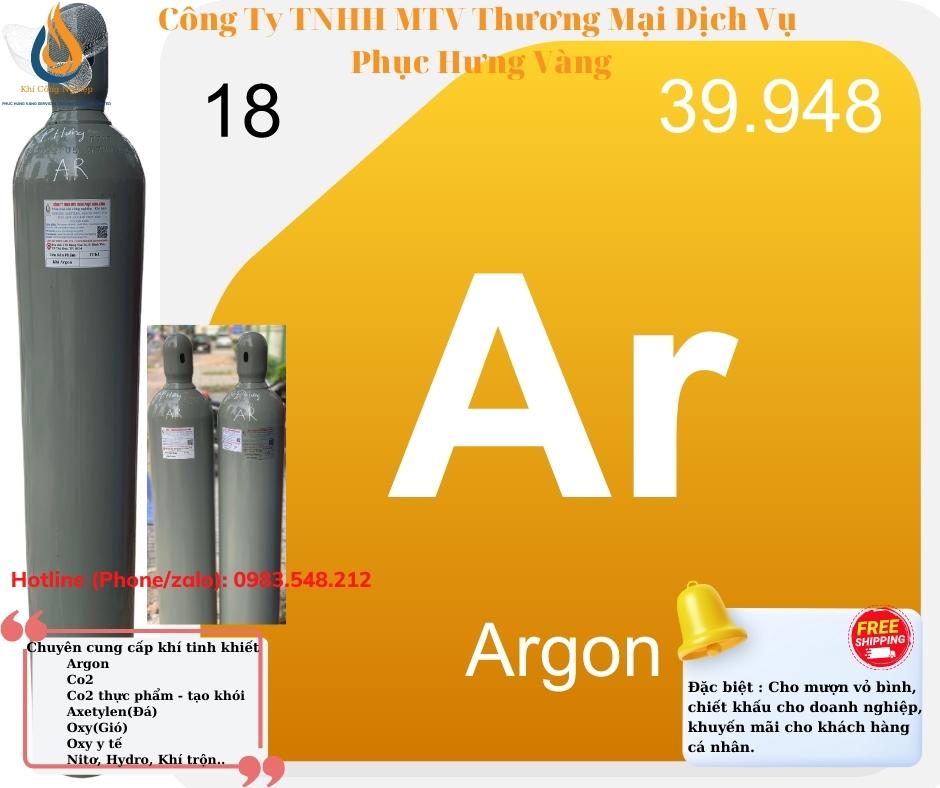 Bình khí Argon  40 LÍT -  Gồm Khí Argon và bình 40l