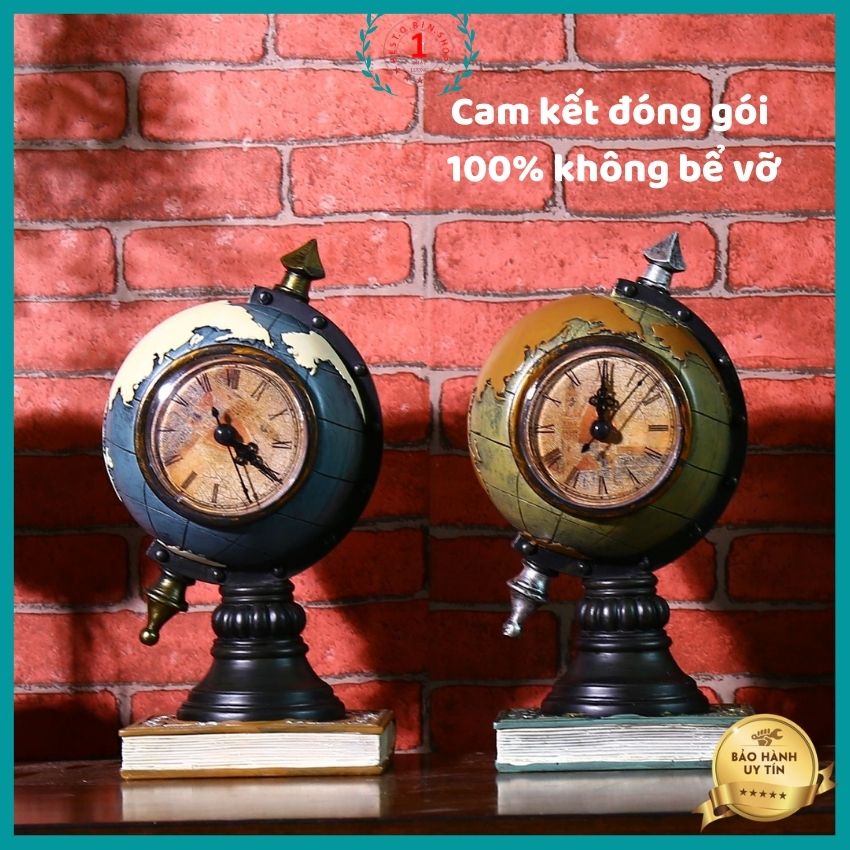 Tượng mô hình đồng hồ trang trí nhà cửa decor bàn làm việc văn phòng giúp không gian sinh động giảm stress đem lại may mắn cho gia chủ , chất liệu nhựa tổng hợp , tặng kèm pin Qbinshop