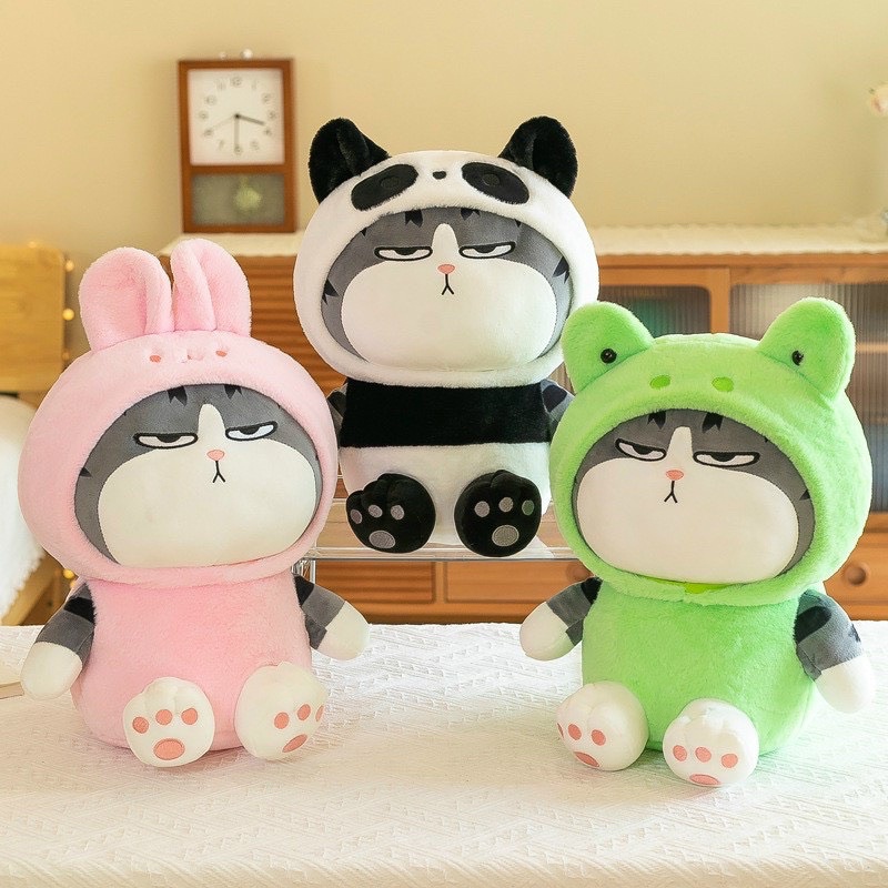 Giao 2h hcm - gấu bông mèo hoàng thượng cosplay thỏ ếch size 45cm-60cm-80cm, hàng quảng châu lông mịn, giá siêu rẻ